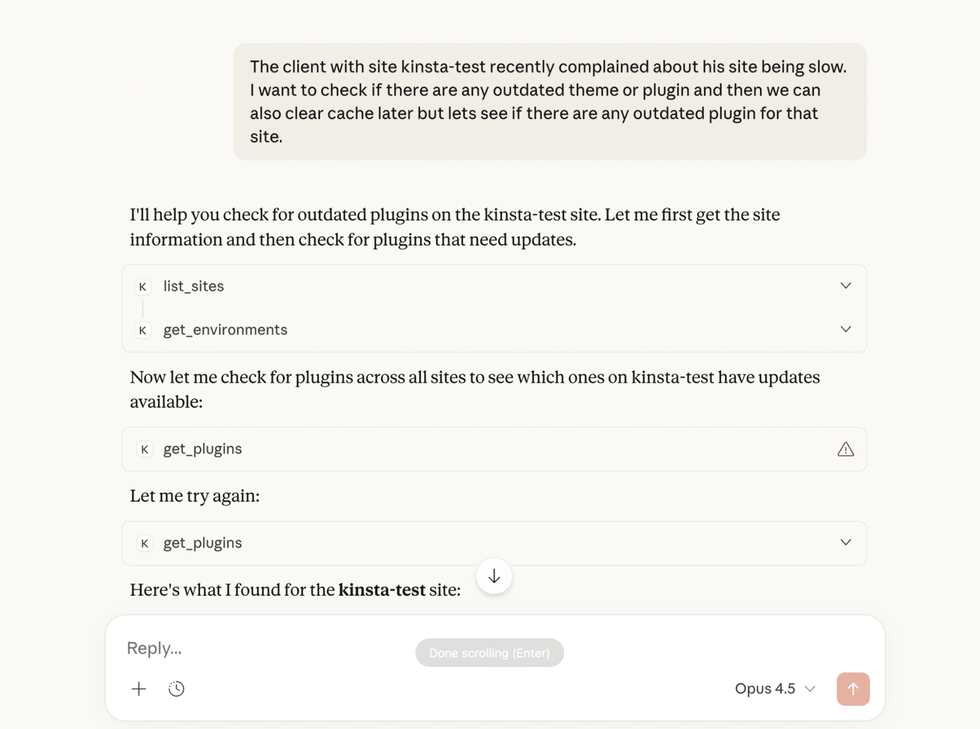 Claude ruft MCP-Tools auf, um während einer Eingabeaufforderung externe Daten abzurufen
