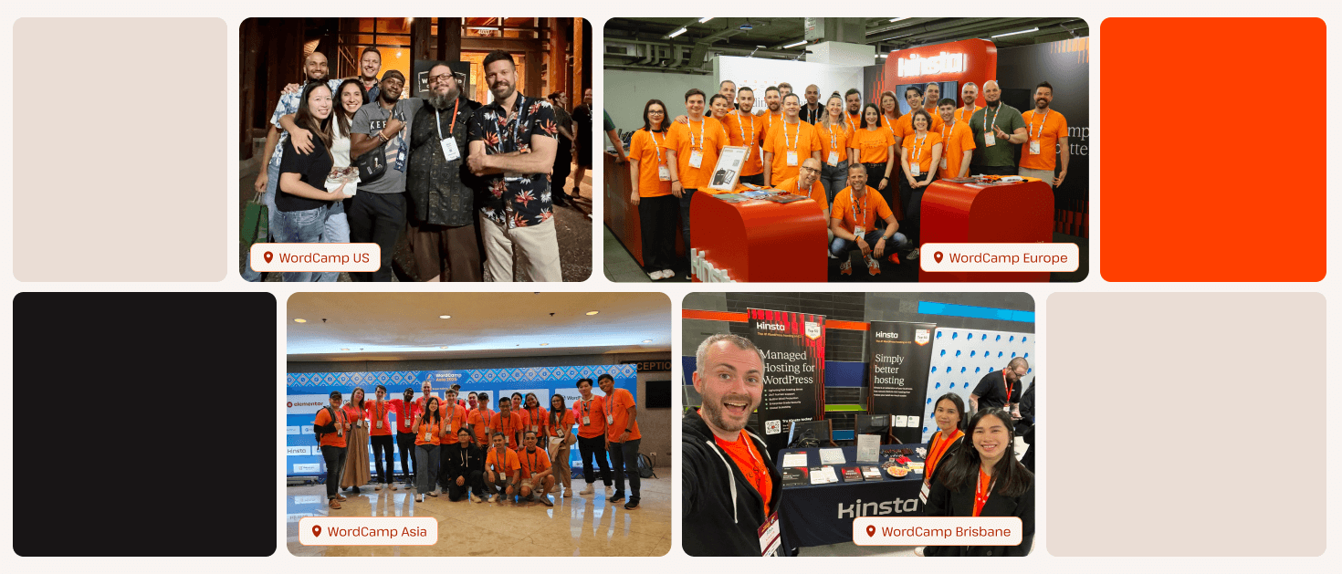 Equipe da Kinsta nos WordCamps.