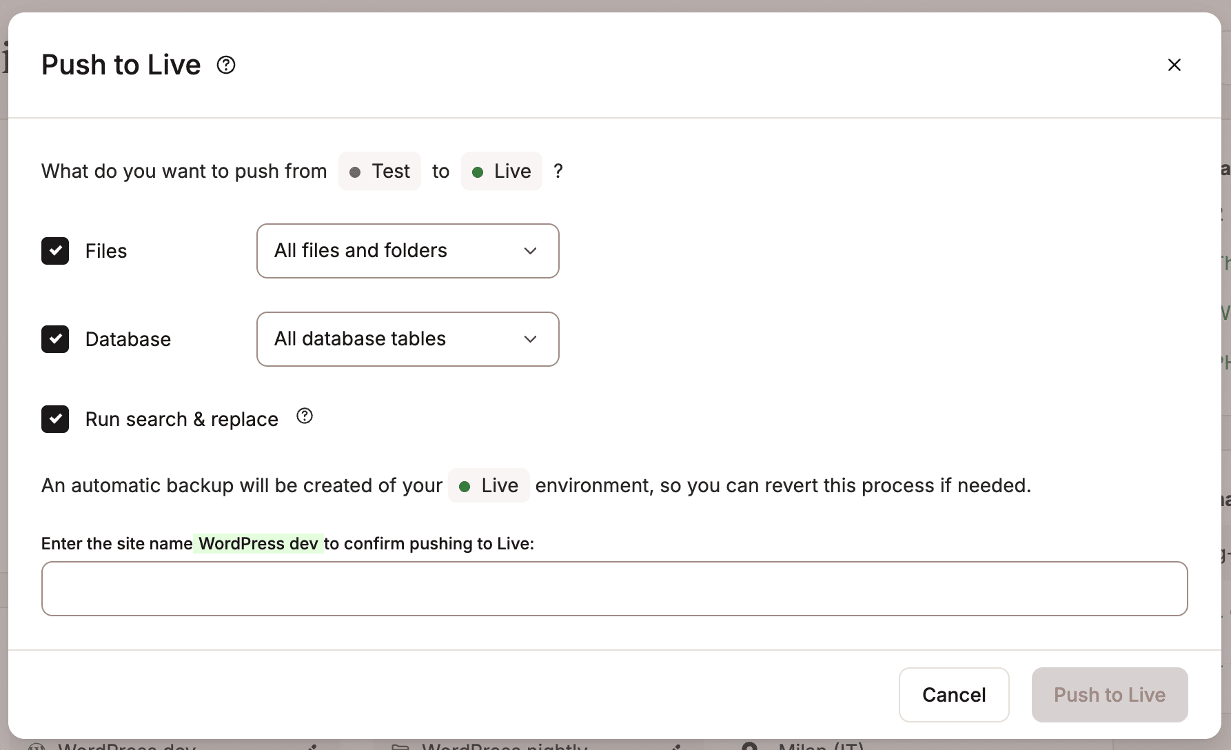 Enviar el staging a producción en MyKinsta