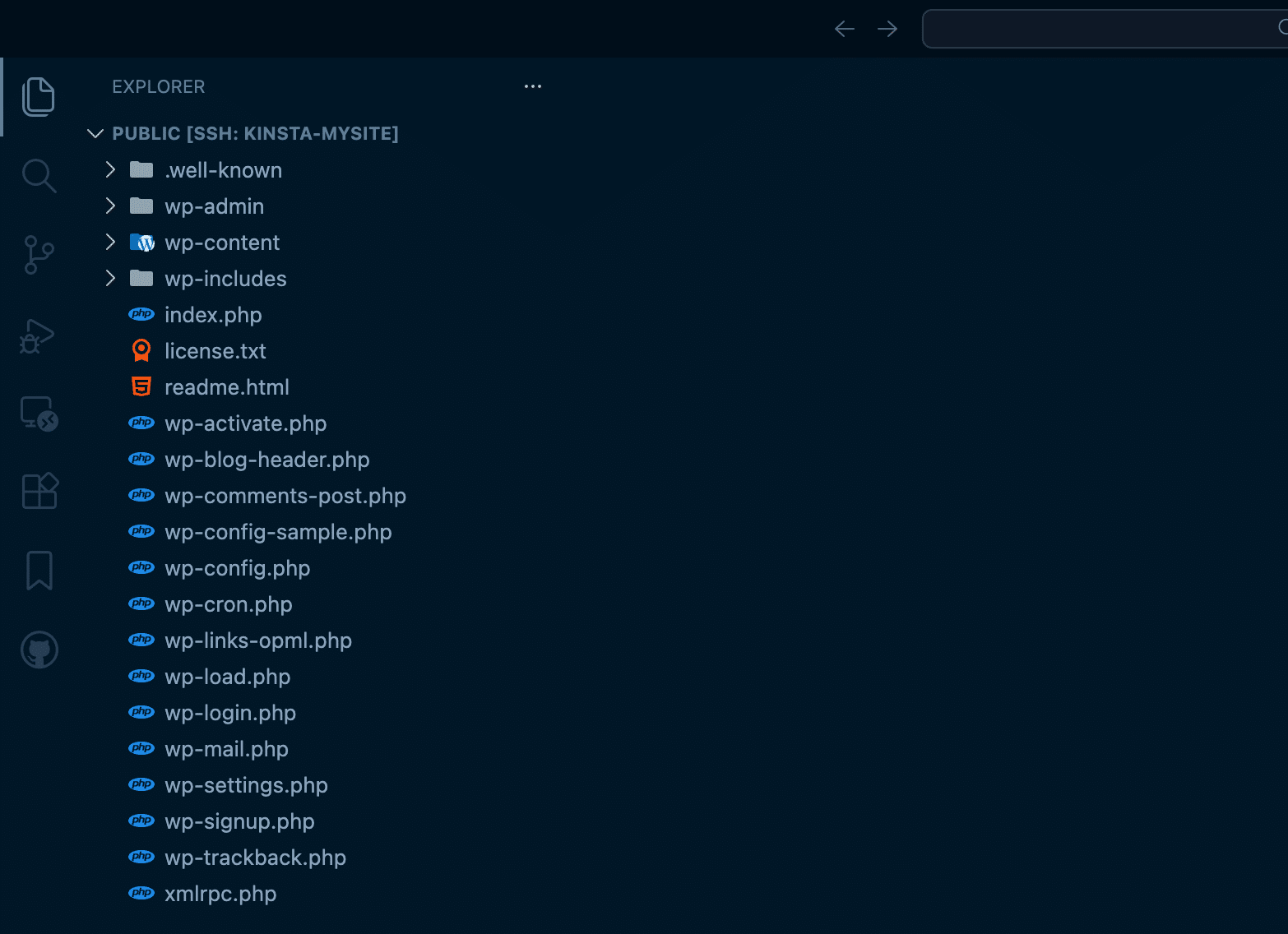 WordPressサーバーからのリモートファイル