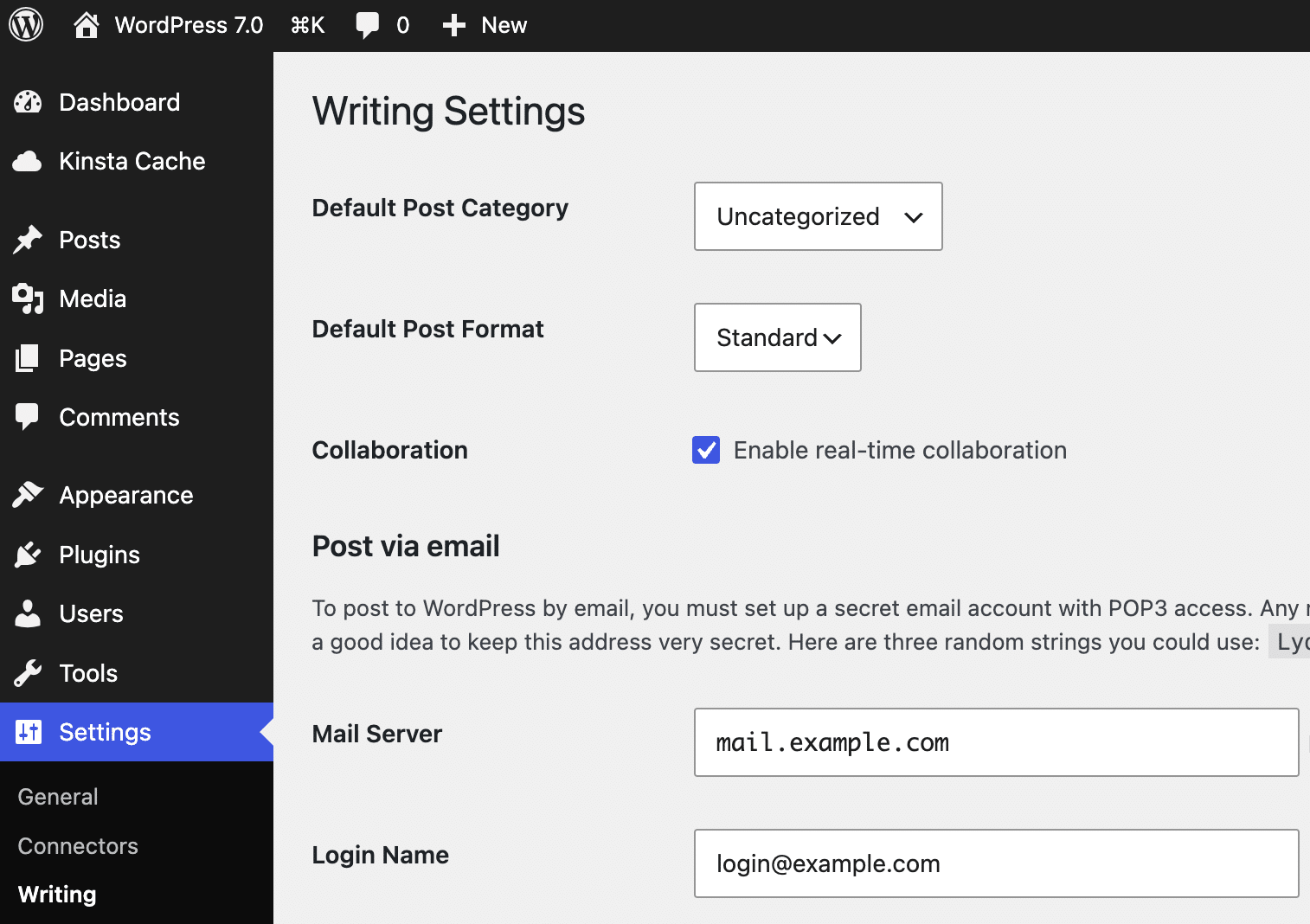 Echtzeit-Zusammenarbeit in WordPress 7.0 aktivieren.
