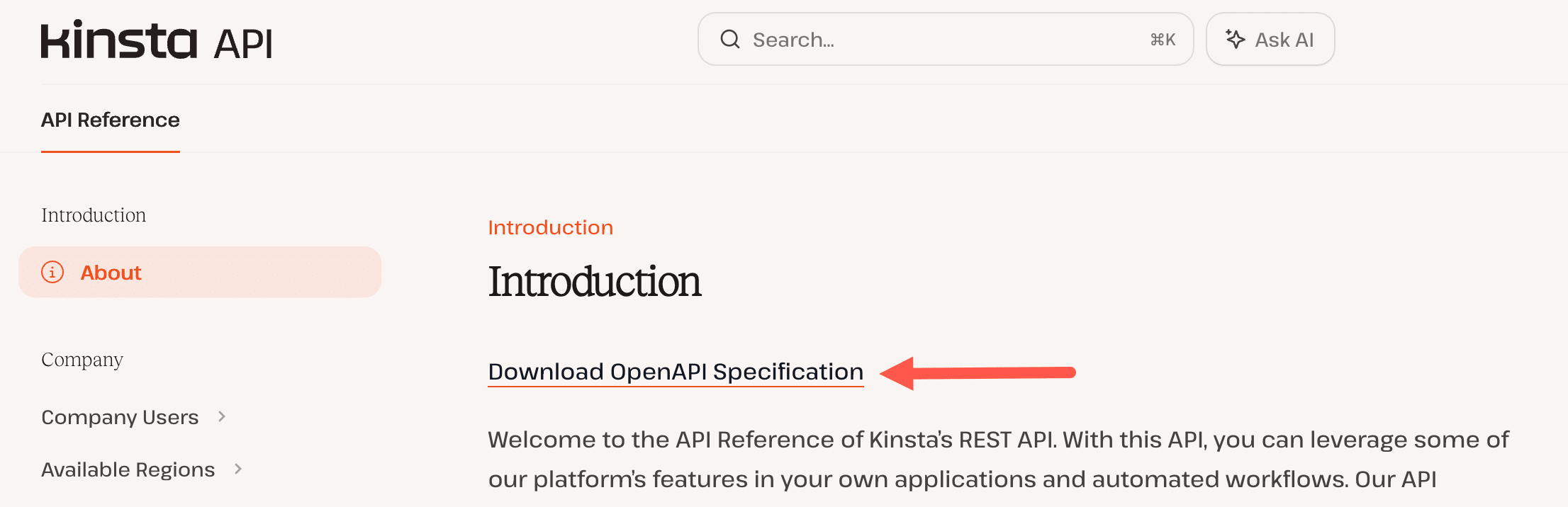 Kinsta API OpenAPI specification