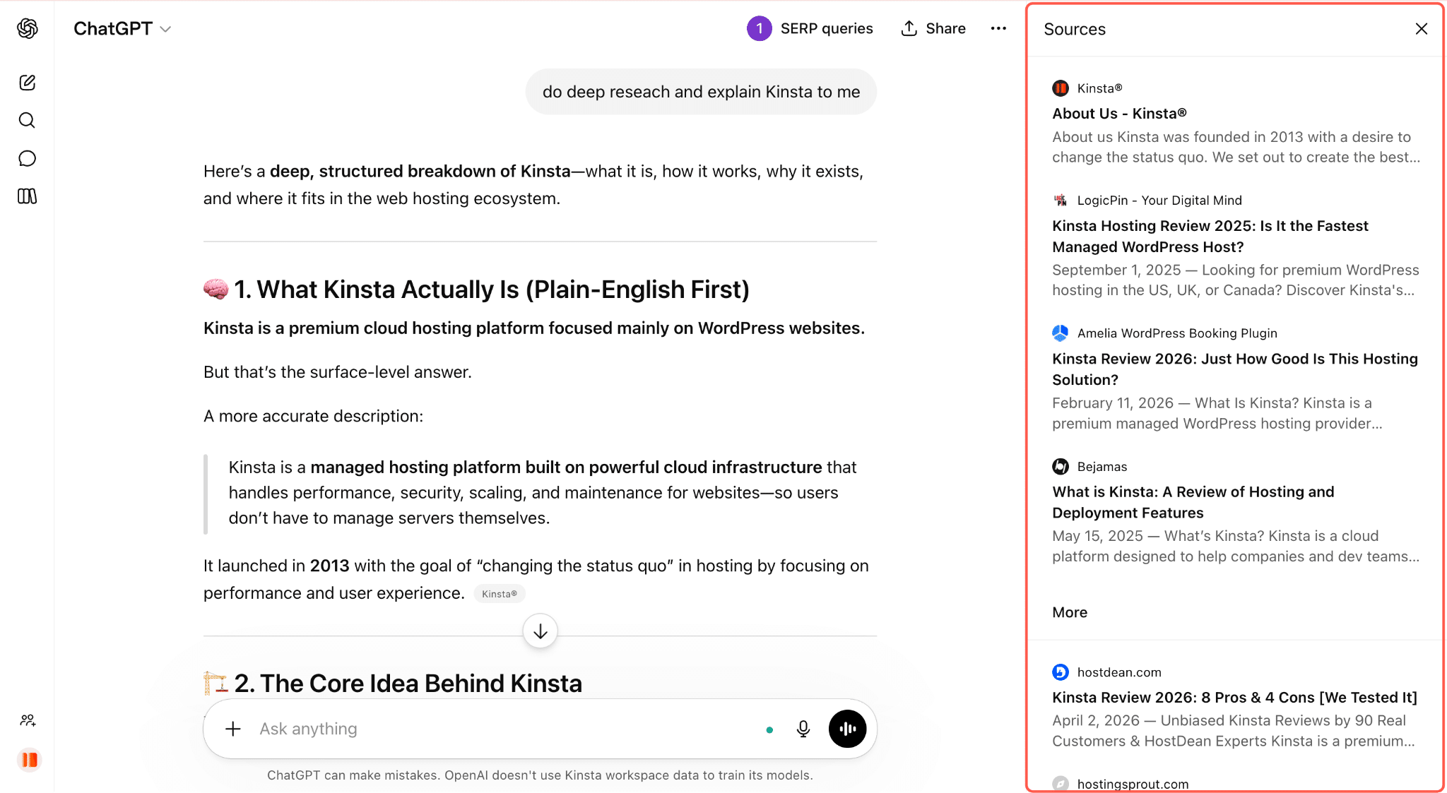 Sources example ChatGPT
